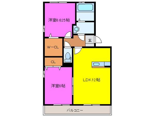 ロイヤルガーデン染地台Ａの物件間取画像